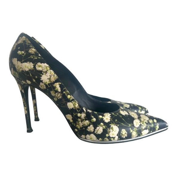 GIVENCHY 41 11 Escarpin Floral Print Pumps Photorealistic Babys Breath Stiletto - Picture 2 of 9
